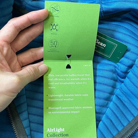 LL Bean Airlight Knit Half Zip Hoodie Pullover - Men's Size XXL - Blue - Picture 7 of 13